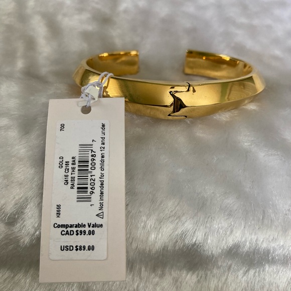 🍀NWT Kate Spade “Raise The Bar” Gold Hinged Bangle Bracelet - Picture 3 of 4